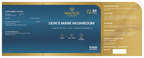 Navico Health Lion's Mane Mushroom supplement label with blue and gold design.
