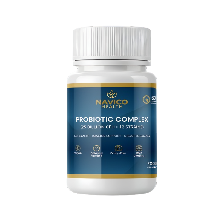 Navico Health Probiotic Complex bottle on a white background