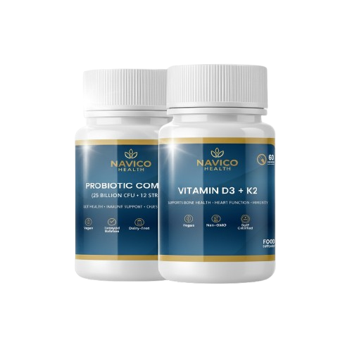 Two Navico Health supplement bottles on a white background